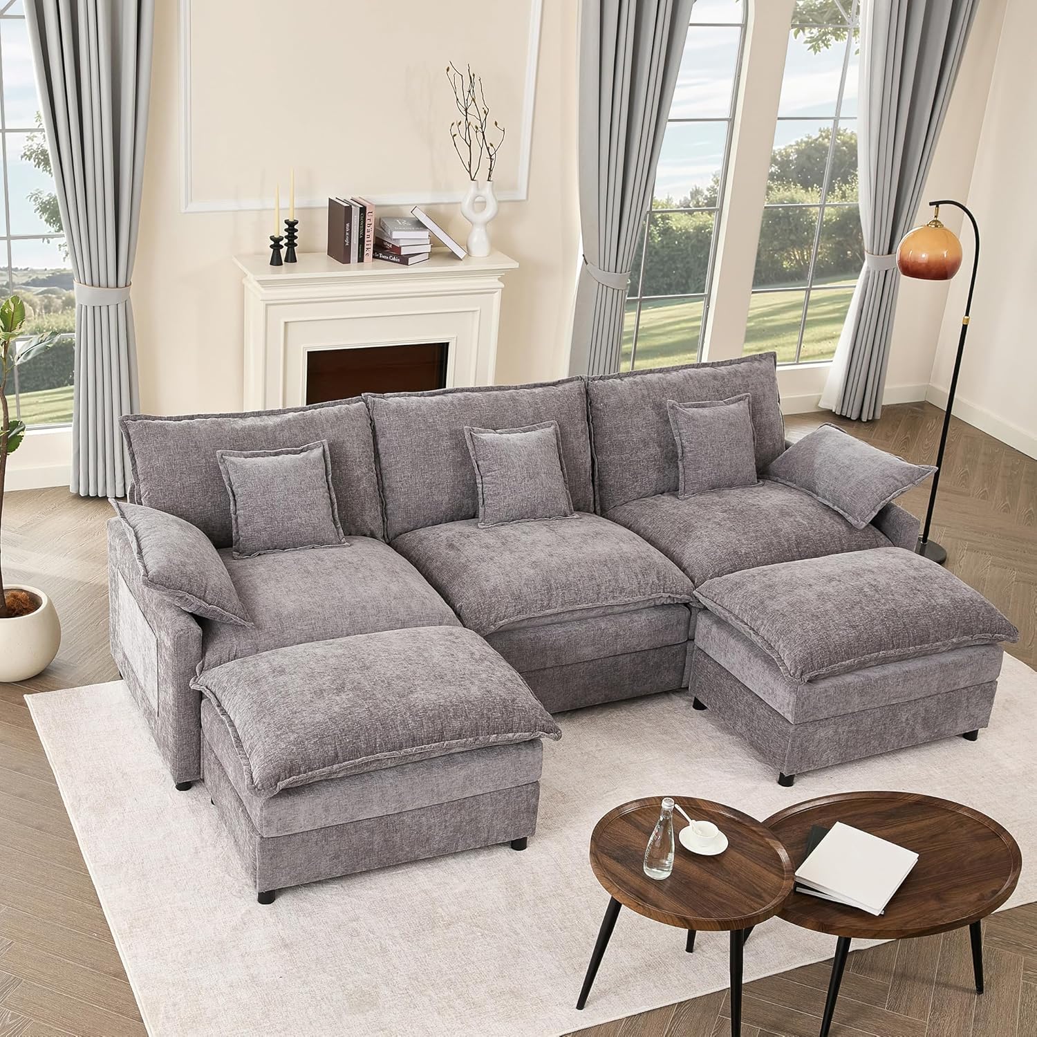 108 U-shaped sofa modular sofa three-seater comfortable cloud sofa