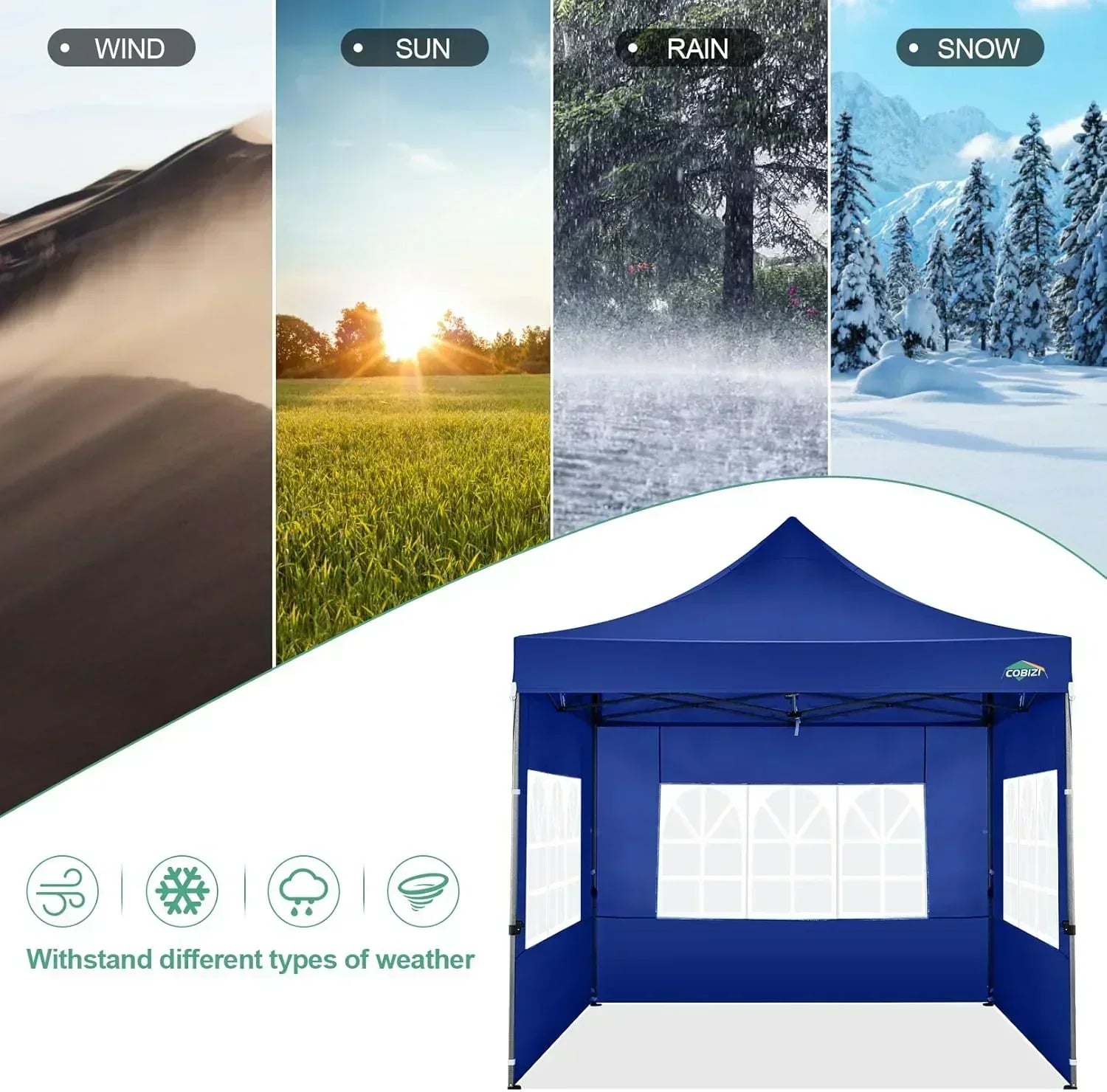 COBIZI 10x20 Heavy Duty Pop up Canopy Tent 6 sidewalls Commercial Canopy Wedding Party Tents