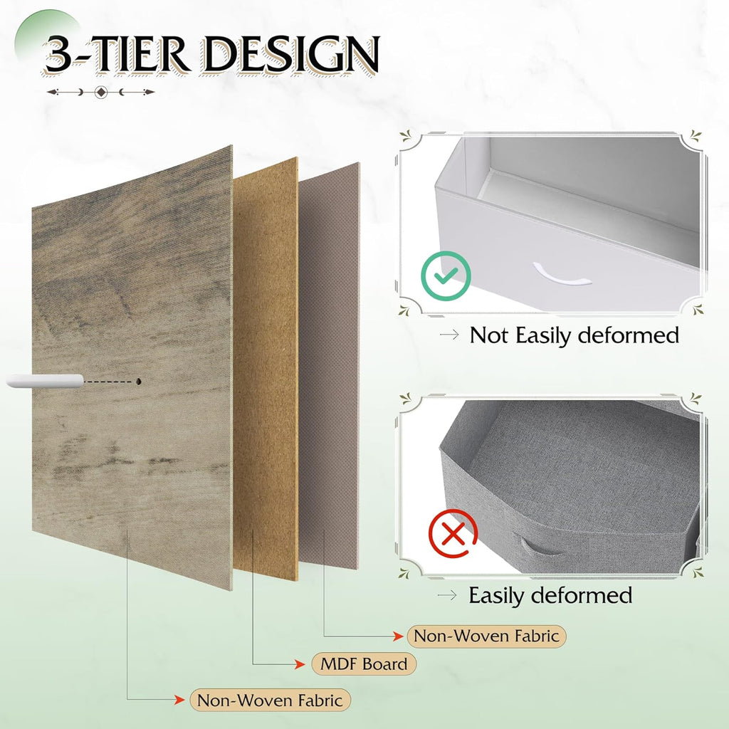 Storage Organizer Unit with 11 Fabric Bins, Storage Drawers Organizer with Steel Frame, Tall Storage Tower Organizaton