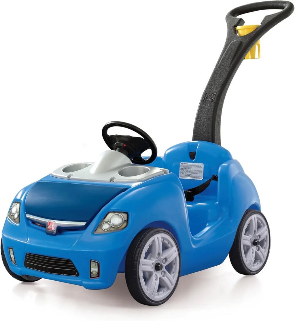 Step2 Whisper Ride II Ride On Push Toy Car Pink Ride On Car Seat Belt Easy Storage Transport