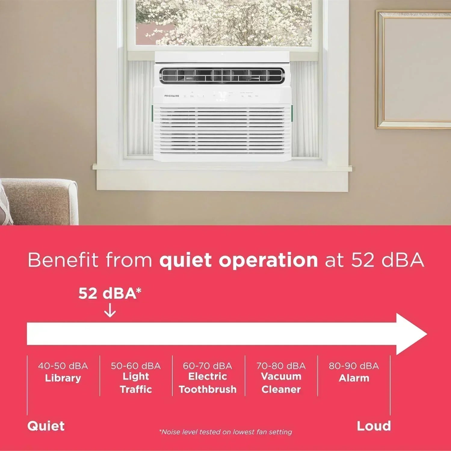 Frigidaire 5,000 BTU Window Air Conditioner Remote Control Cools Up to 150 Sq. Ft. Quiet Operation