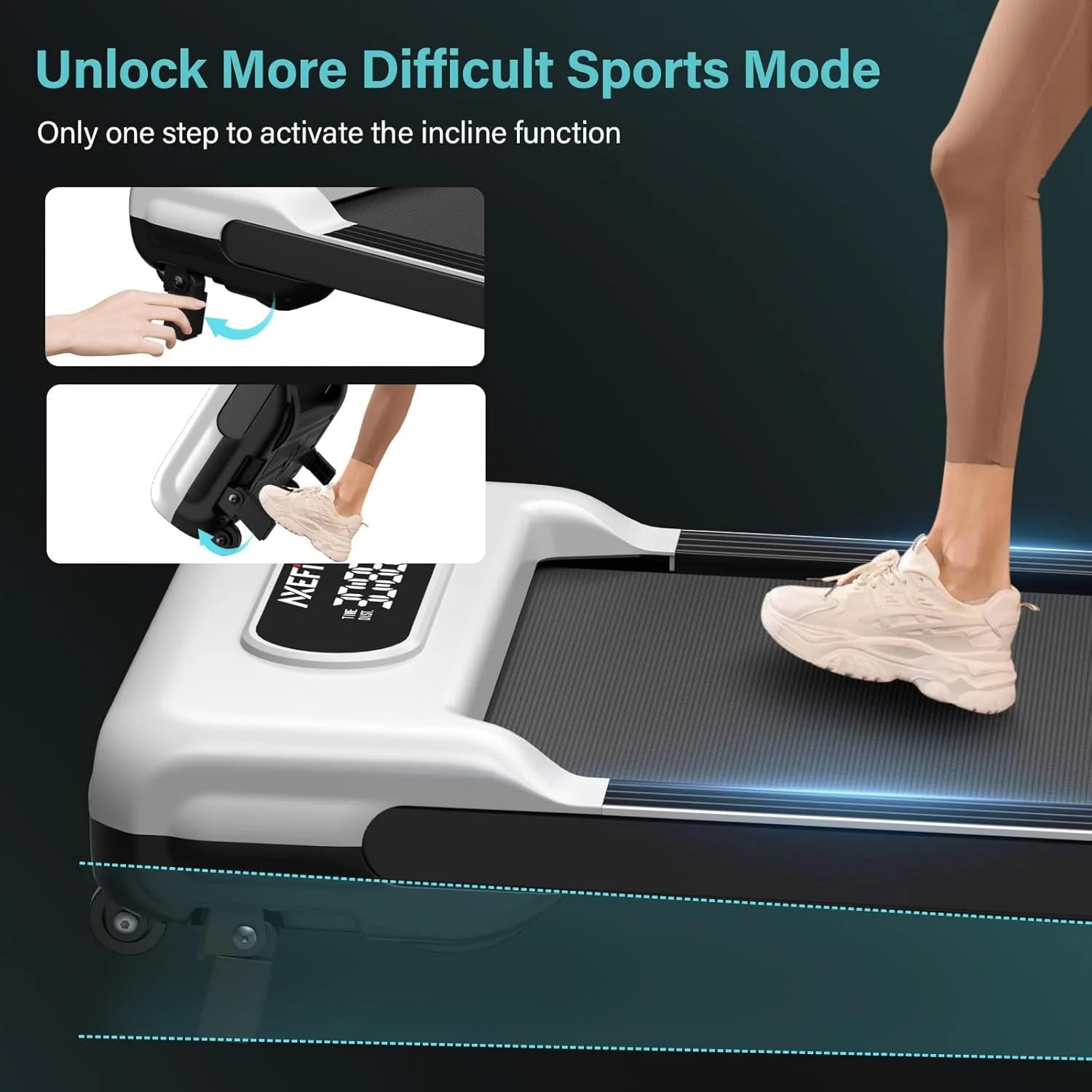 2.5 HP Portable Treadmill with Inclined Walking Pad, Panel and Remote, 4-in-1 Walking Treadmill, 265 lb Capacity