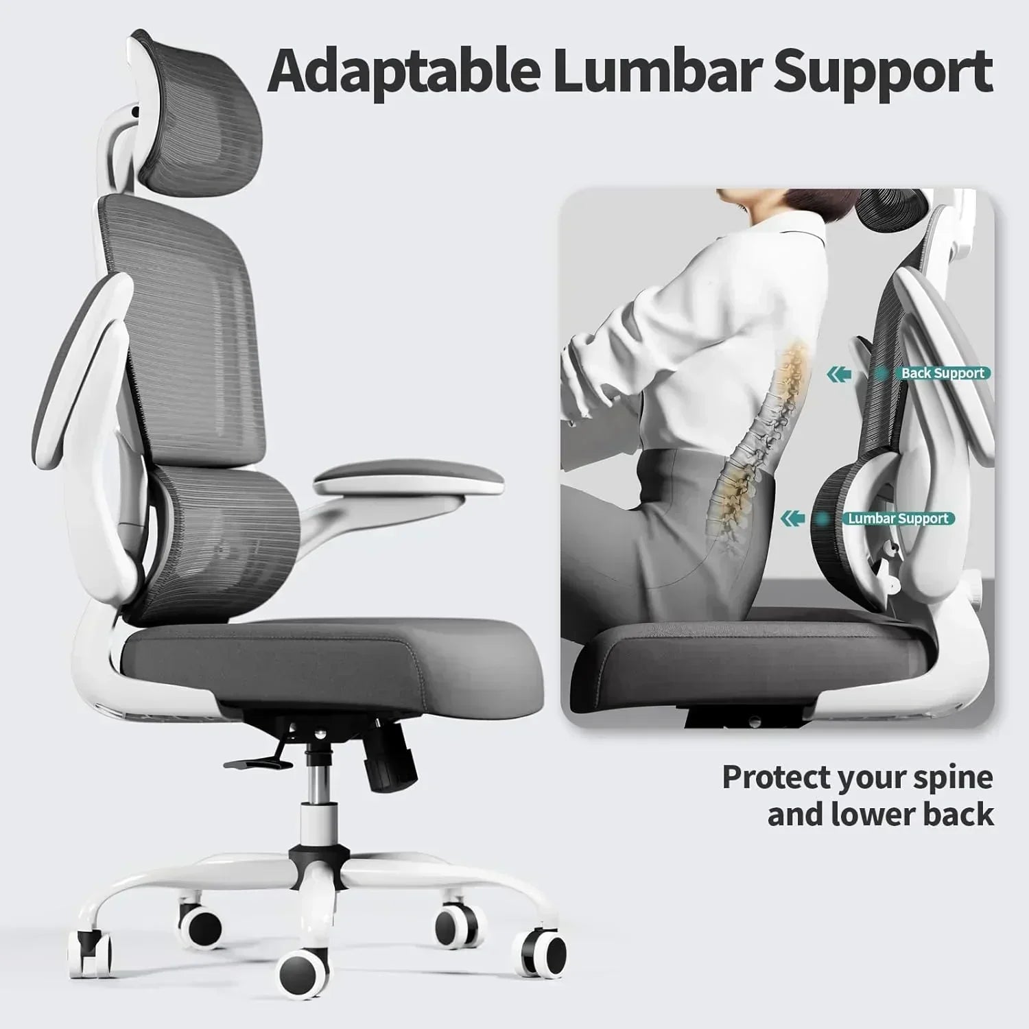 TRALT Office Chair Ergonomic Desk Chair 330 lbs Home Gaming Chair with Wheels