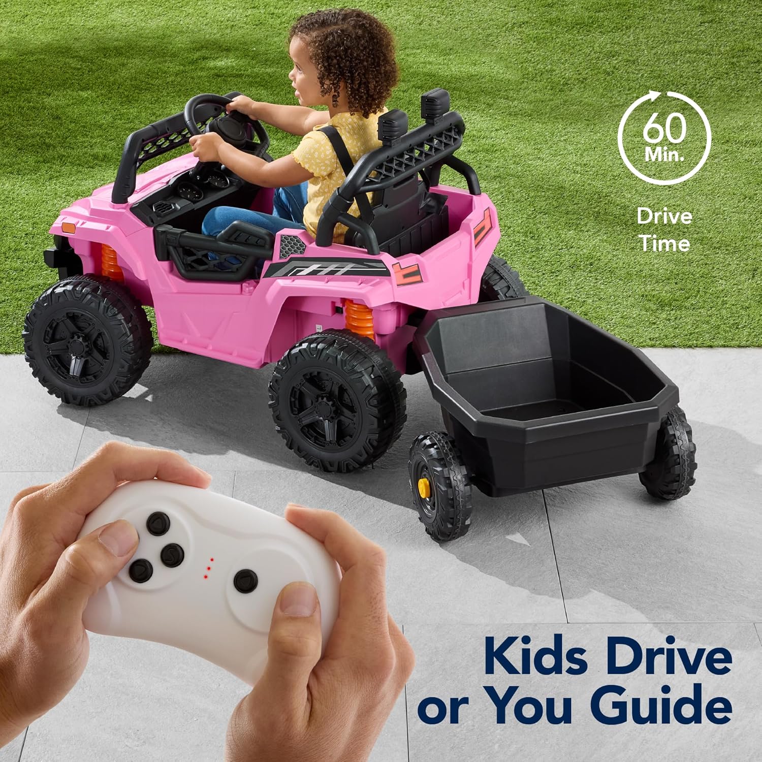 Children's black UTV electric children's car
