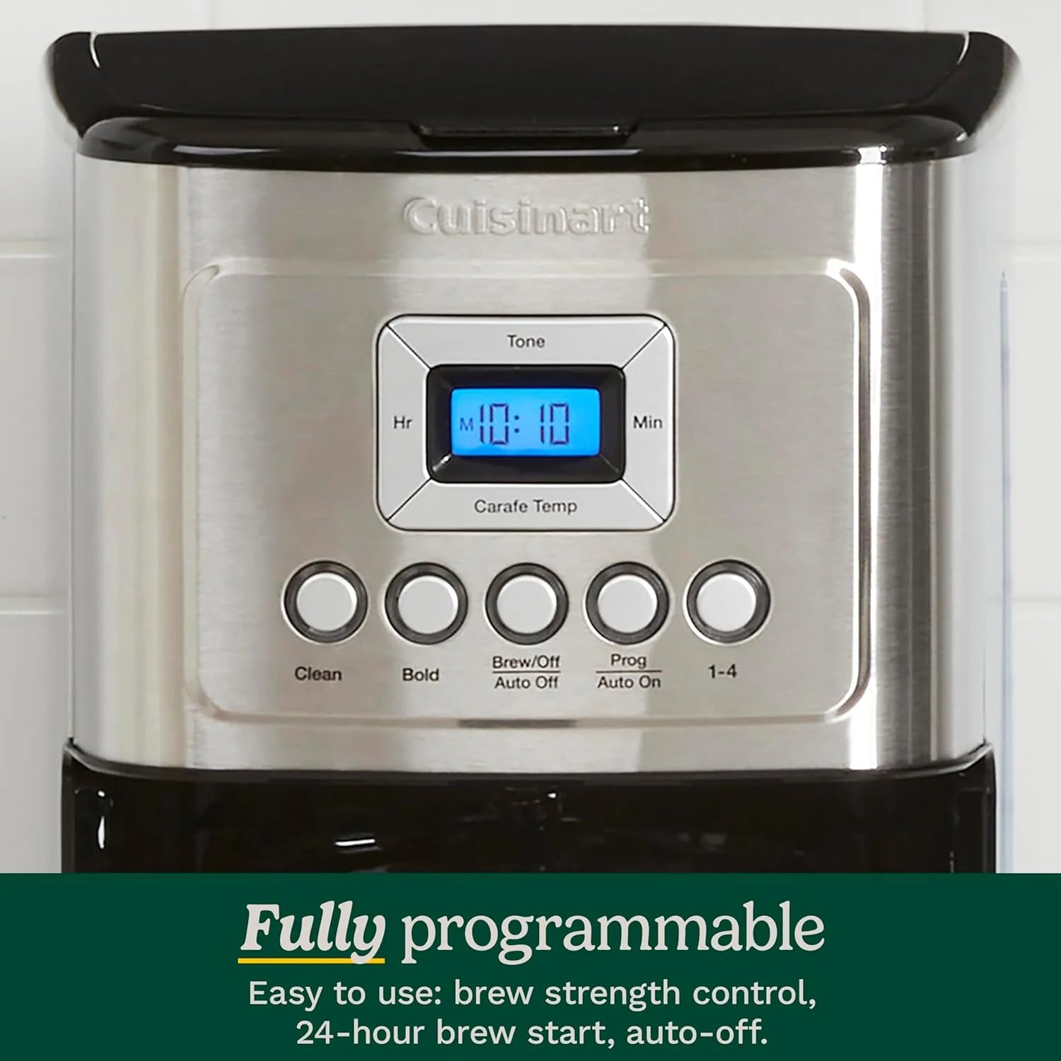 Cuisinart DCC-3200P1 Coffee Maker Fully Automatic with Brew Strength Control, 1-4 Cup Setting