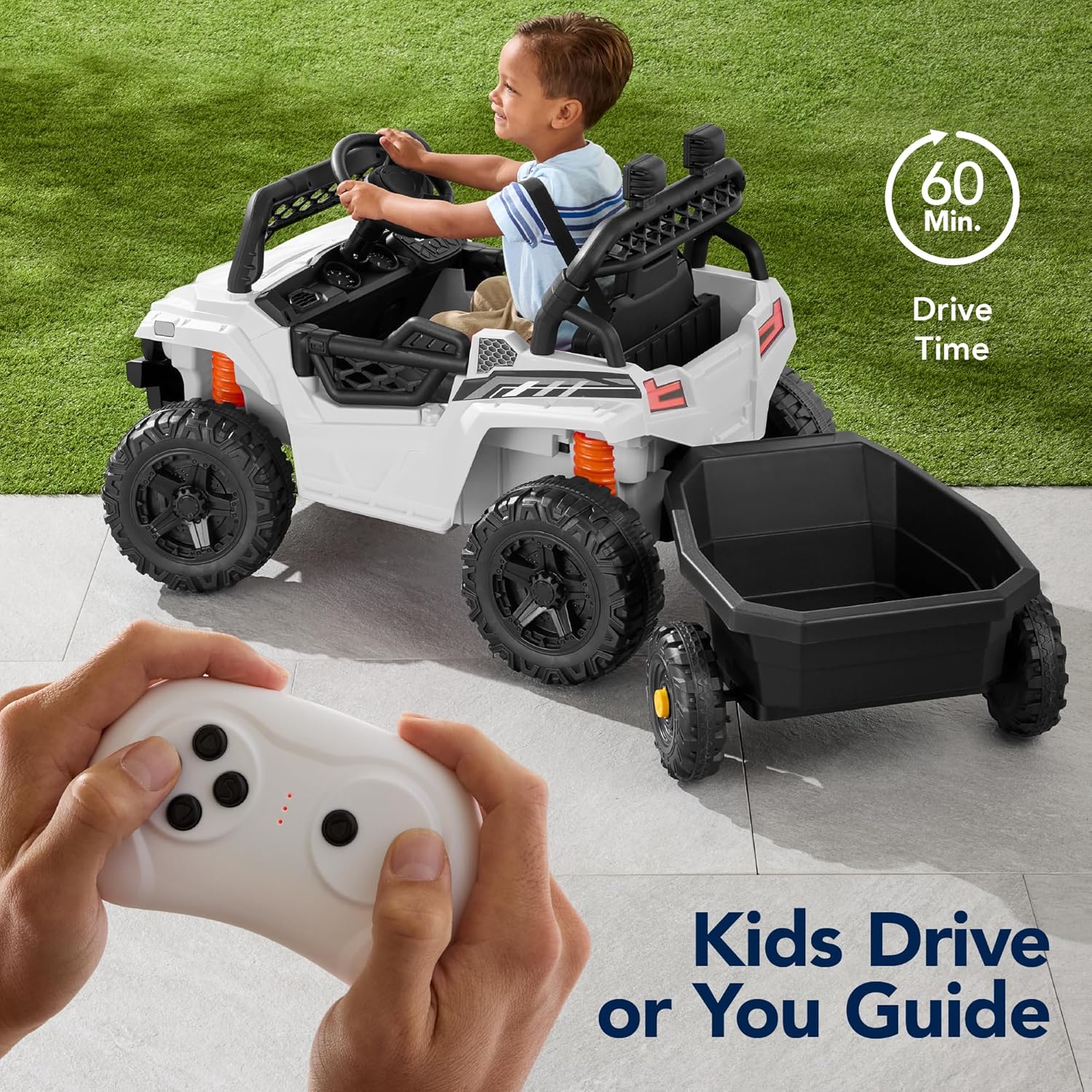 Children's black UTV electric children's car