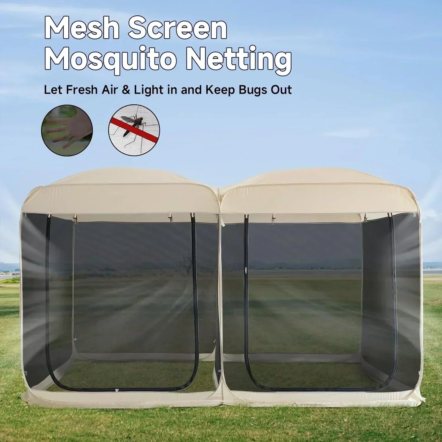 Alvantor Screen House Gazebo Pop Up Igloo Screened Canopy Tent with Mosquito Netting Sides