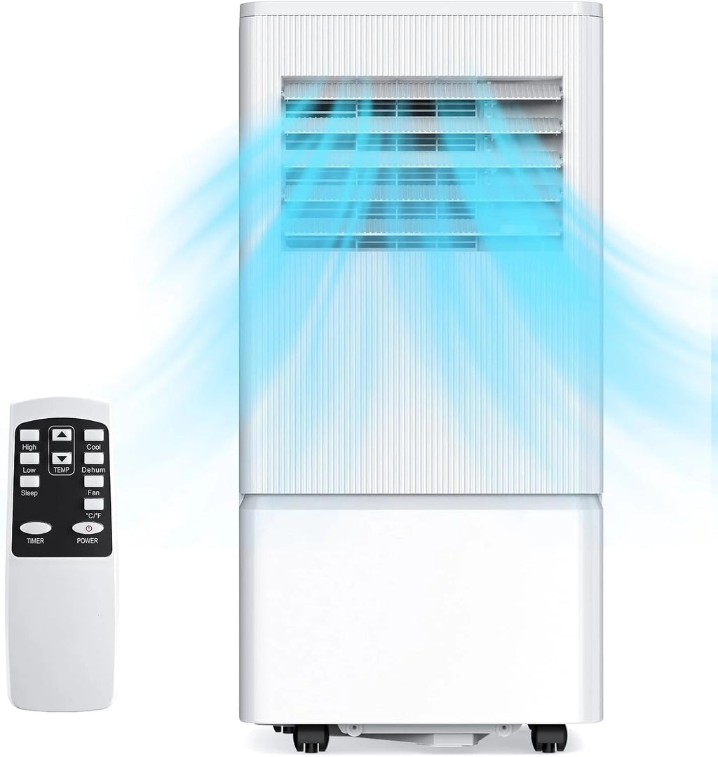 Air Choice Portable Air Conditioner, 10000 BTU Air Conditioner Portable for Room Up to 450 Sq.Ft, Remote Control, 24H Timer, Dehumidifier & Fan Modes, 3-in-1 AC Unit with Window Kit for Home Office