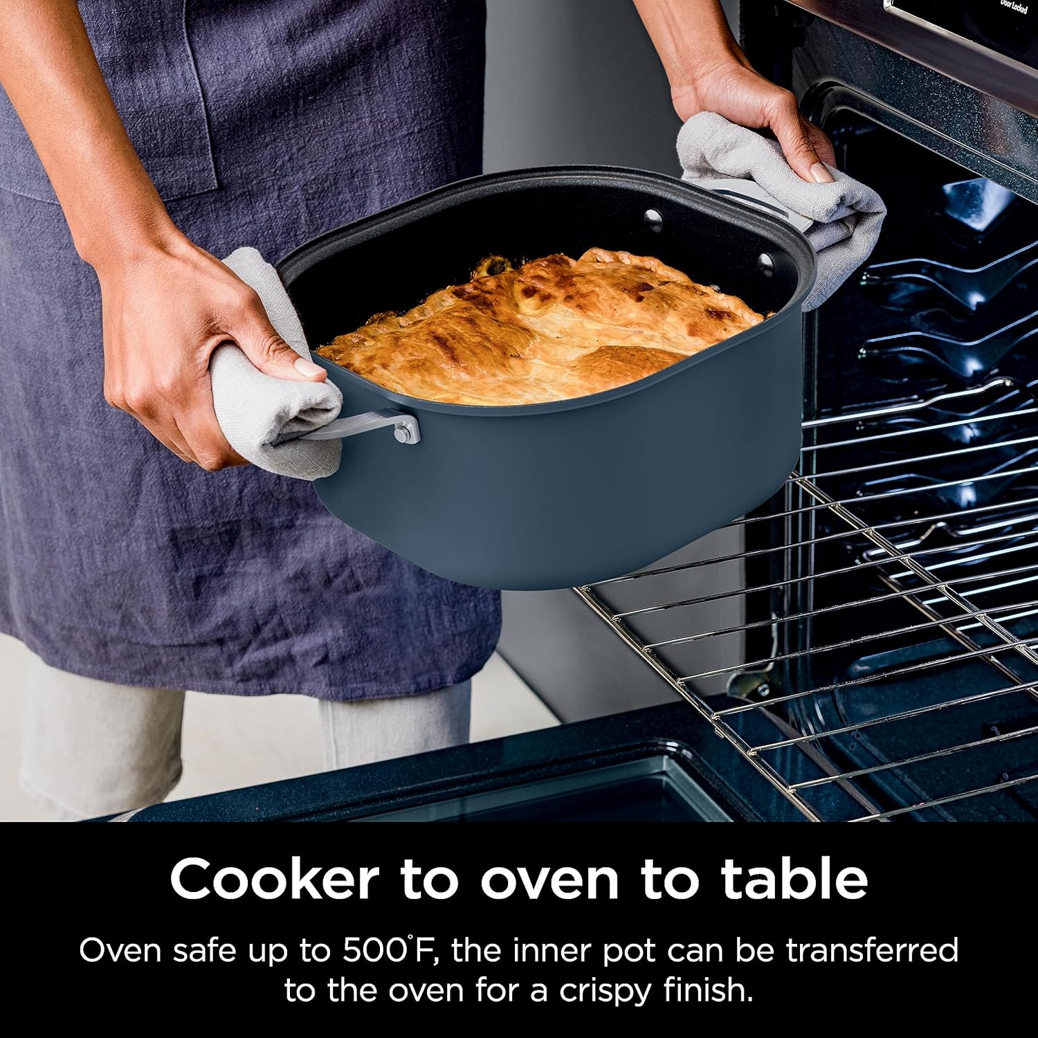 Ninja Slow Cookers 8.5-Quart Multi-Cooker with Dutch oven, steamer, glass lid with integrated spoon, nonstick and oven-safe pot