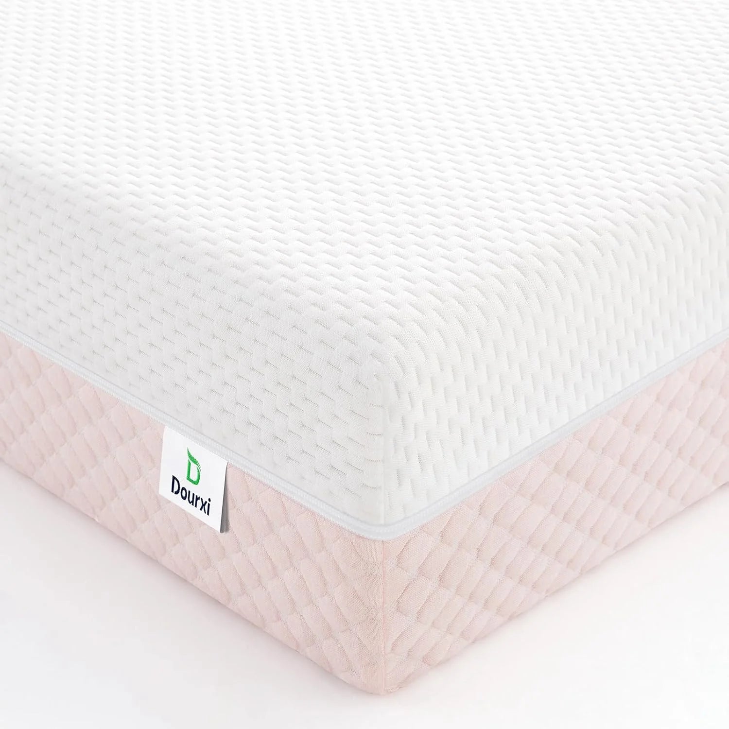Crib Mattress, Dual Sided Comfort Memory Foam Toddler Bed Mattress, Triple-Layer Breathable Premium Baby Mattress for Infant and Toddler w/Removable Outer Cover - White&Grey