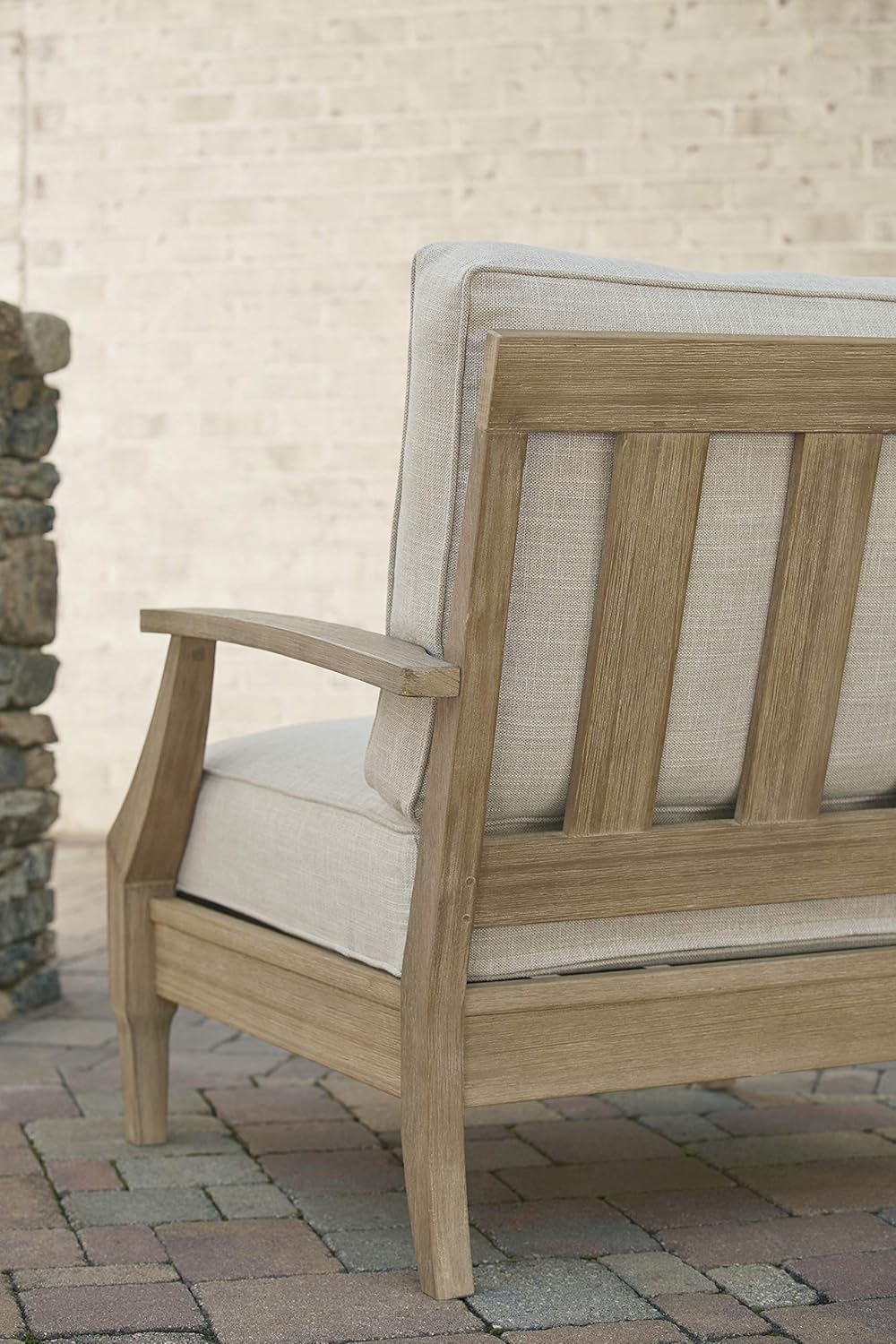Coastal view outdoor terrace eucalyptus sofa