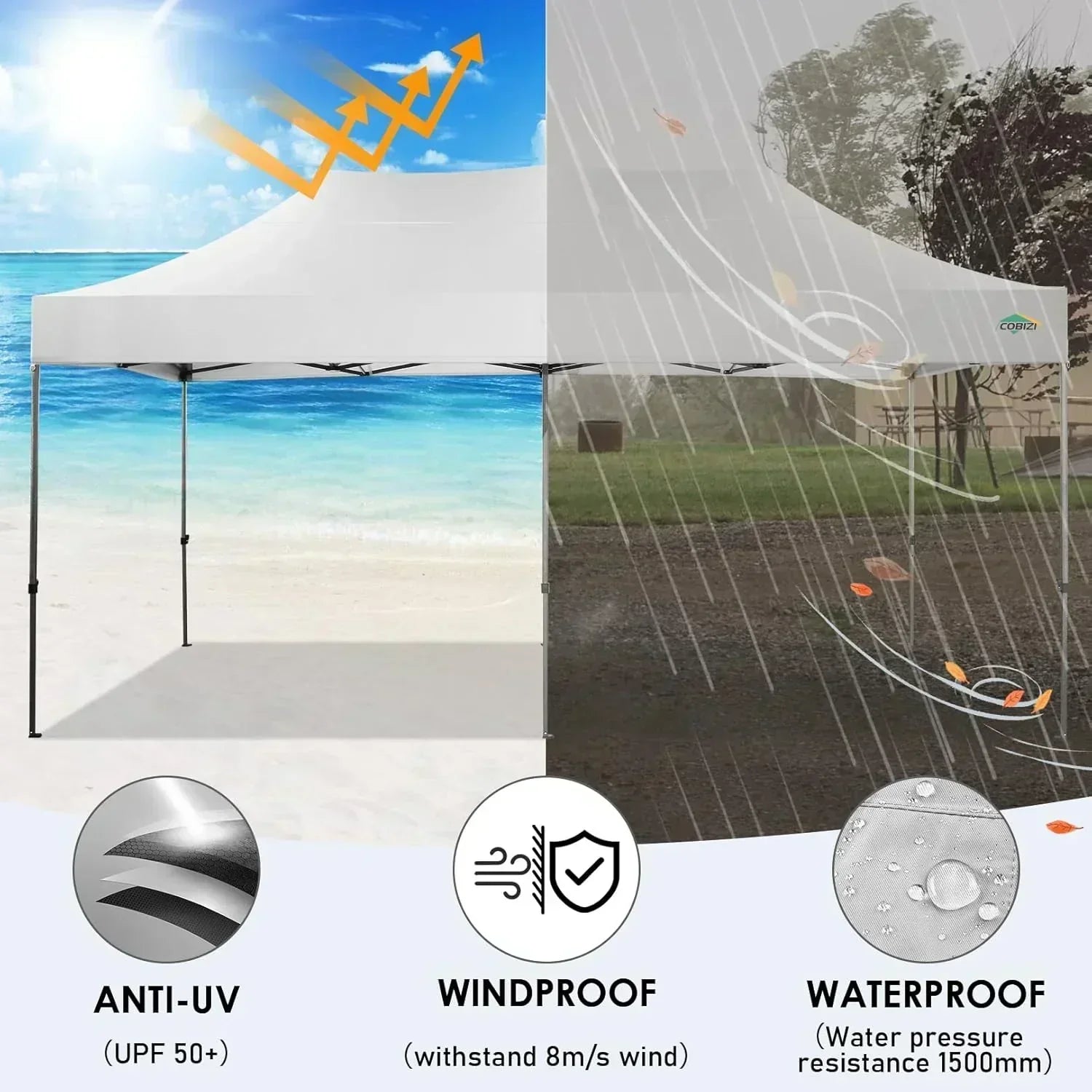 COBIZI 10x20 Heavy Duty Pop up Canopy Tent 6 sidewalls Commercial Canopy Wedding Party Tents