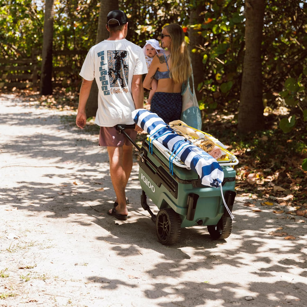 70Qt Wheeled Cooler Insulated Hard Shell Ice Chest